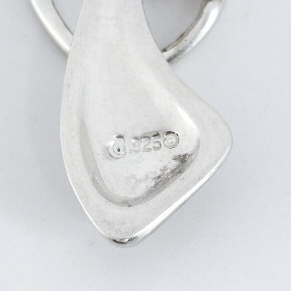 Vintage Sterling Silver 925 Abstract Heart Angel Pendant - Picture 7 of 9